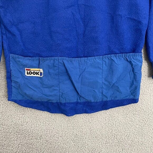 Vintage Look Sweater Men L Blue 1/4 Zip Fleece Pullover - Picture 6 of 10